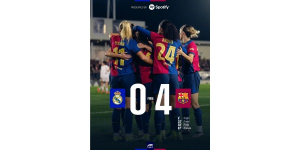 Barcelonan miesten ja naisten jalkapallojoukkueet voittivat Real Madridin 4-0